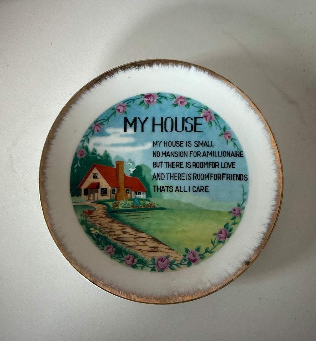Vintage "My House" Quote Plate