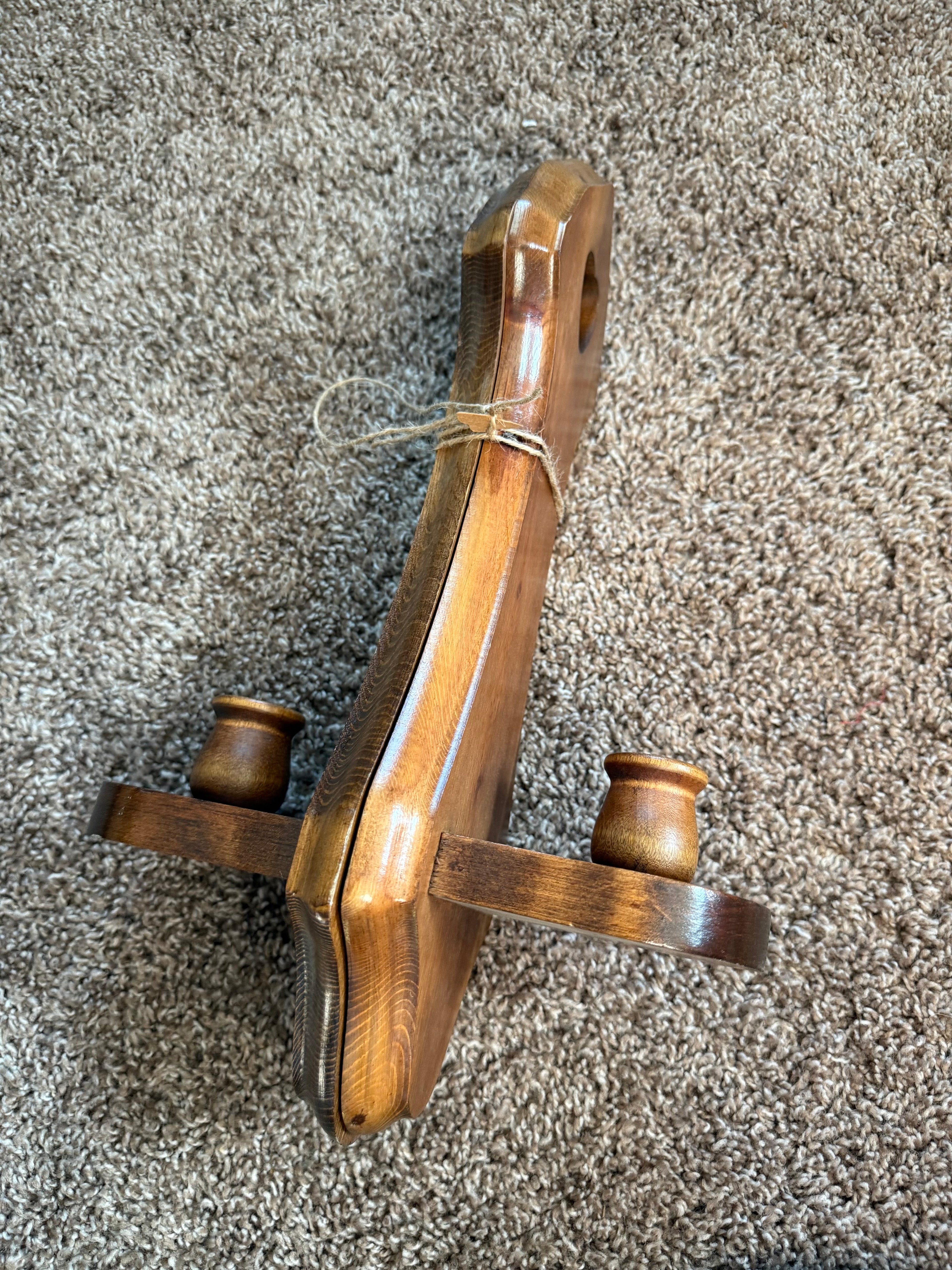 Wooden Cottagecore Heart Sconce Pair