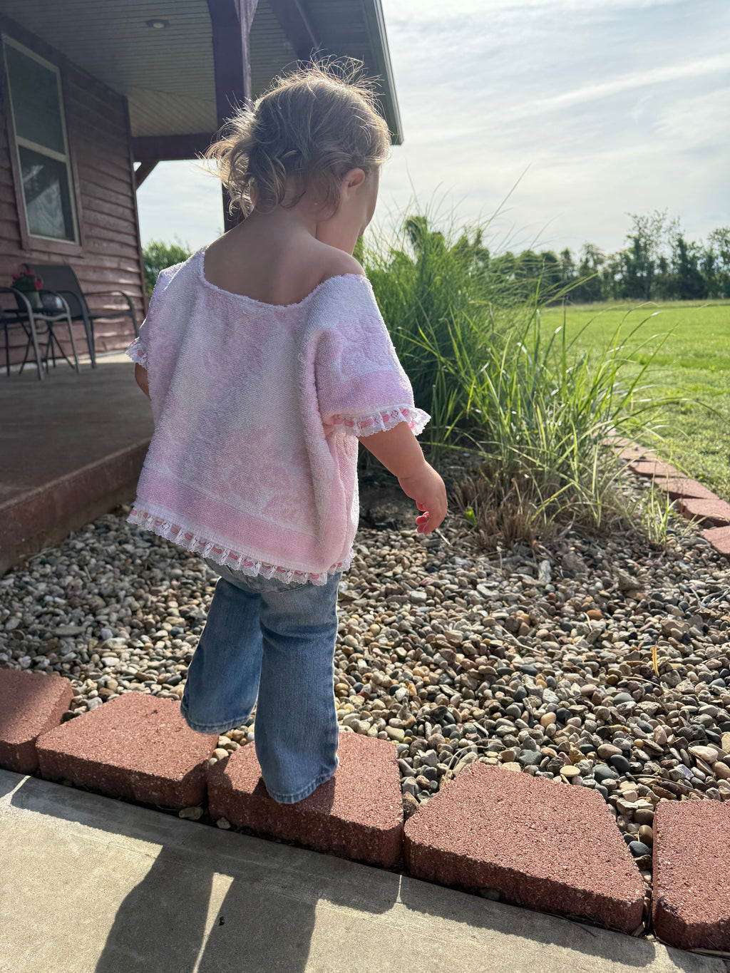 Upcycled Vintage Pink Towel Top