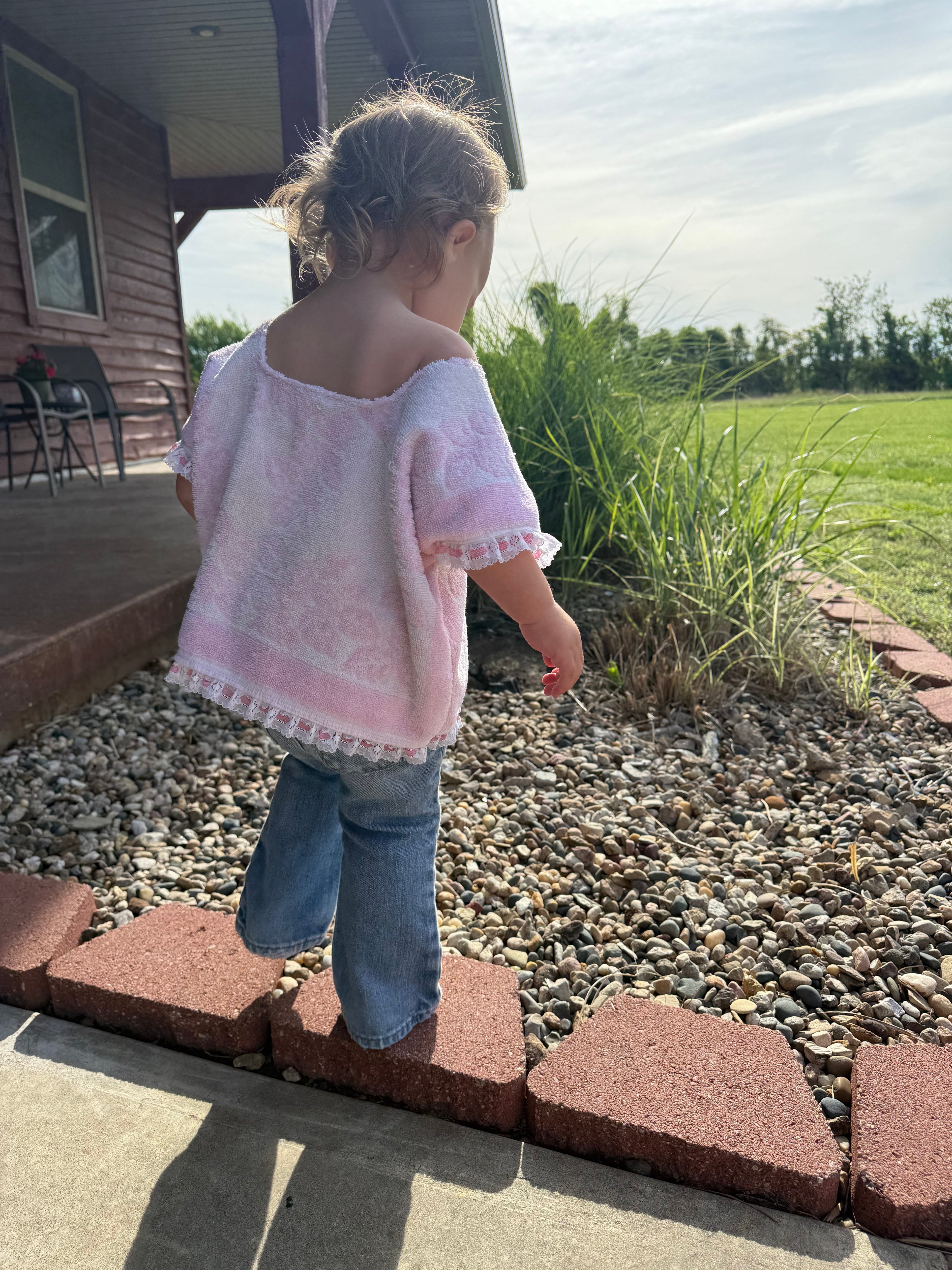 Upcycled Vintage Pink Towel Top