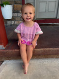 Upcycled Vintage Pink Towel Top - Child