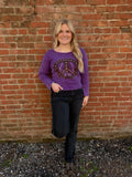 Vintage Peace Sign Purple Top