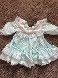 Vintage Teal 1/2 Sleeve Frilly Dress