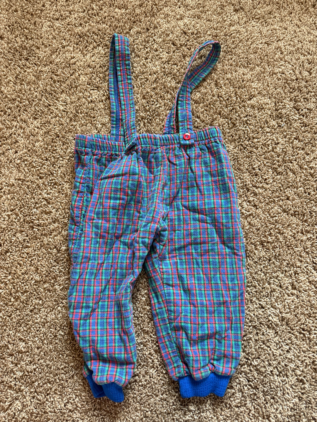 Vintage Plaid Overalls
