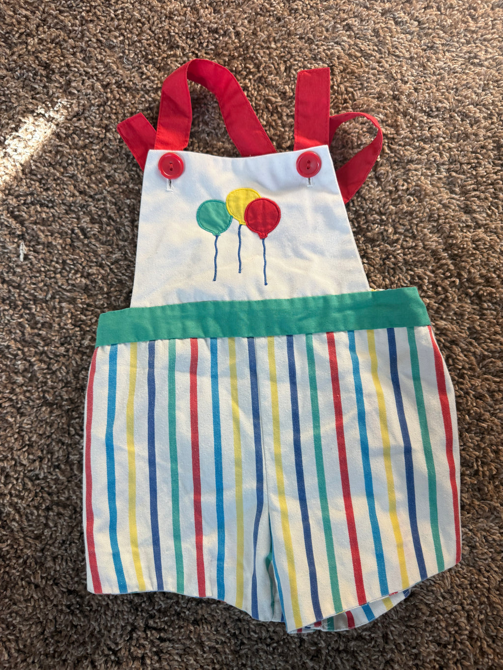 Vintage Balloon Striped Overalls