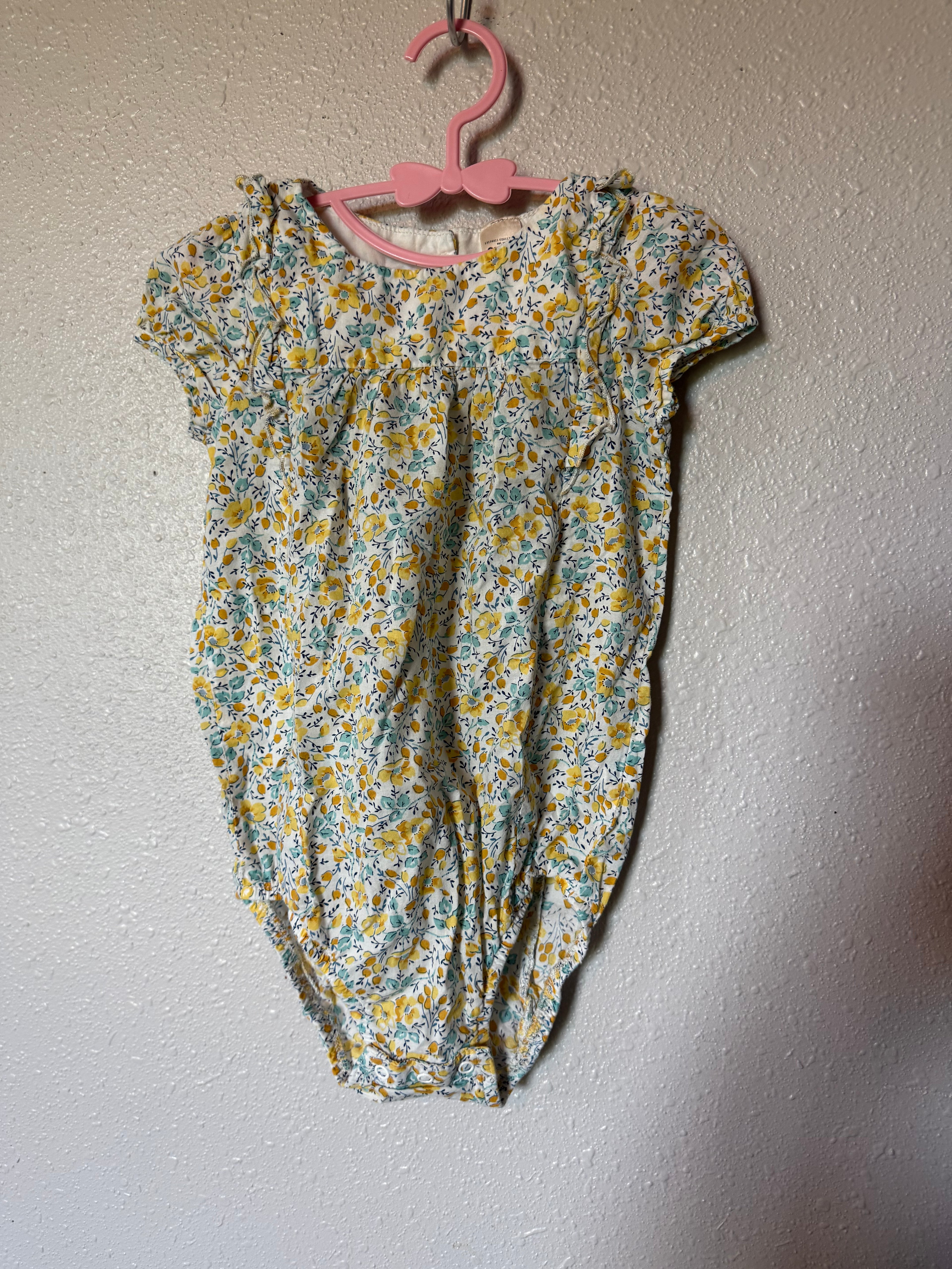 Vintage OshKosh Yellow Floral Bubble