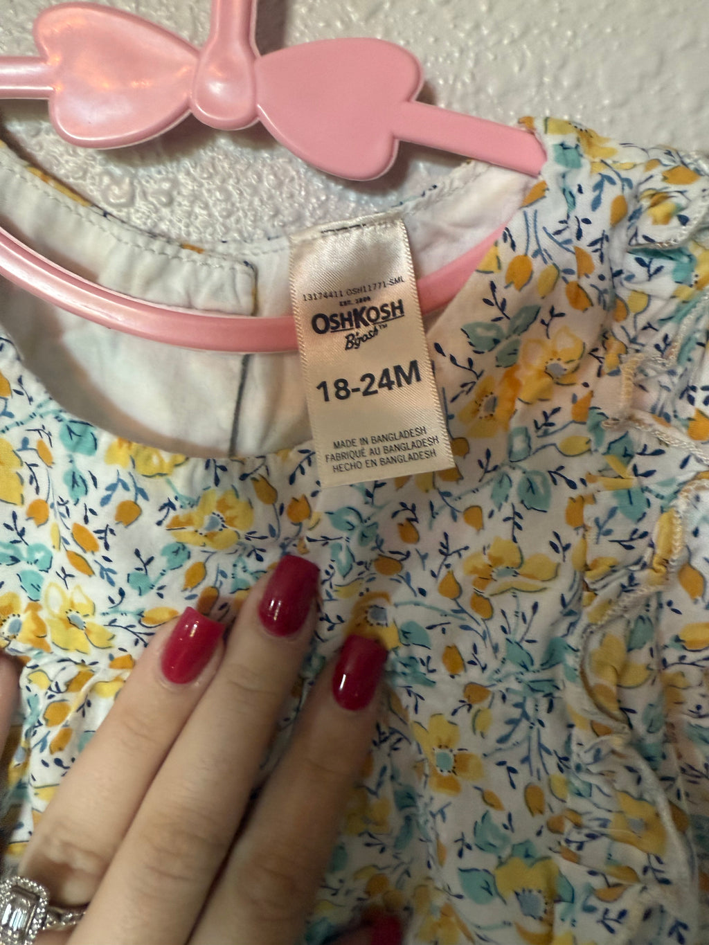 Vintage OshKosh Yellow Floral Bubble