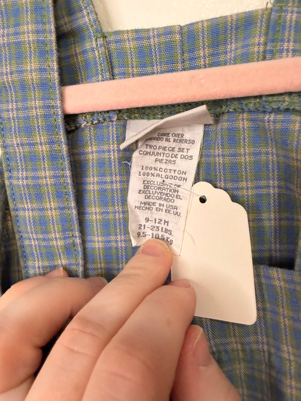 Vintage Blue Gingham Shortalls