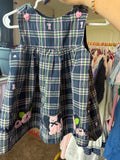 Vintage Navy Plaid Cat Dress