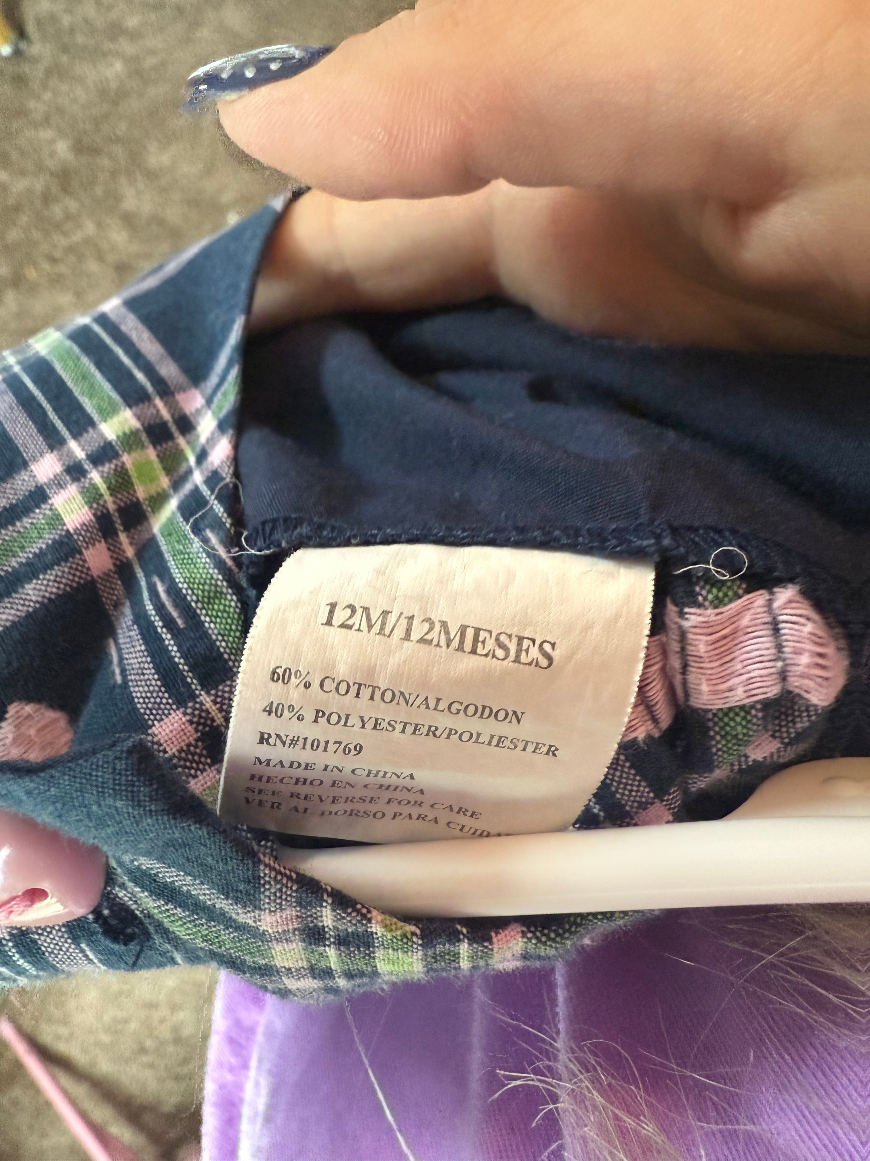 Vintage Navy Plaid Cat Dress