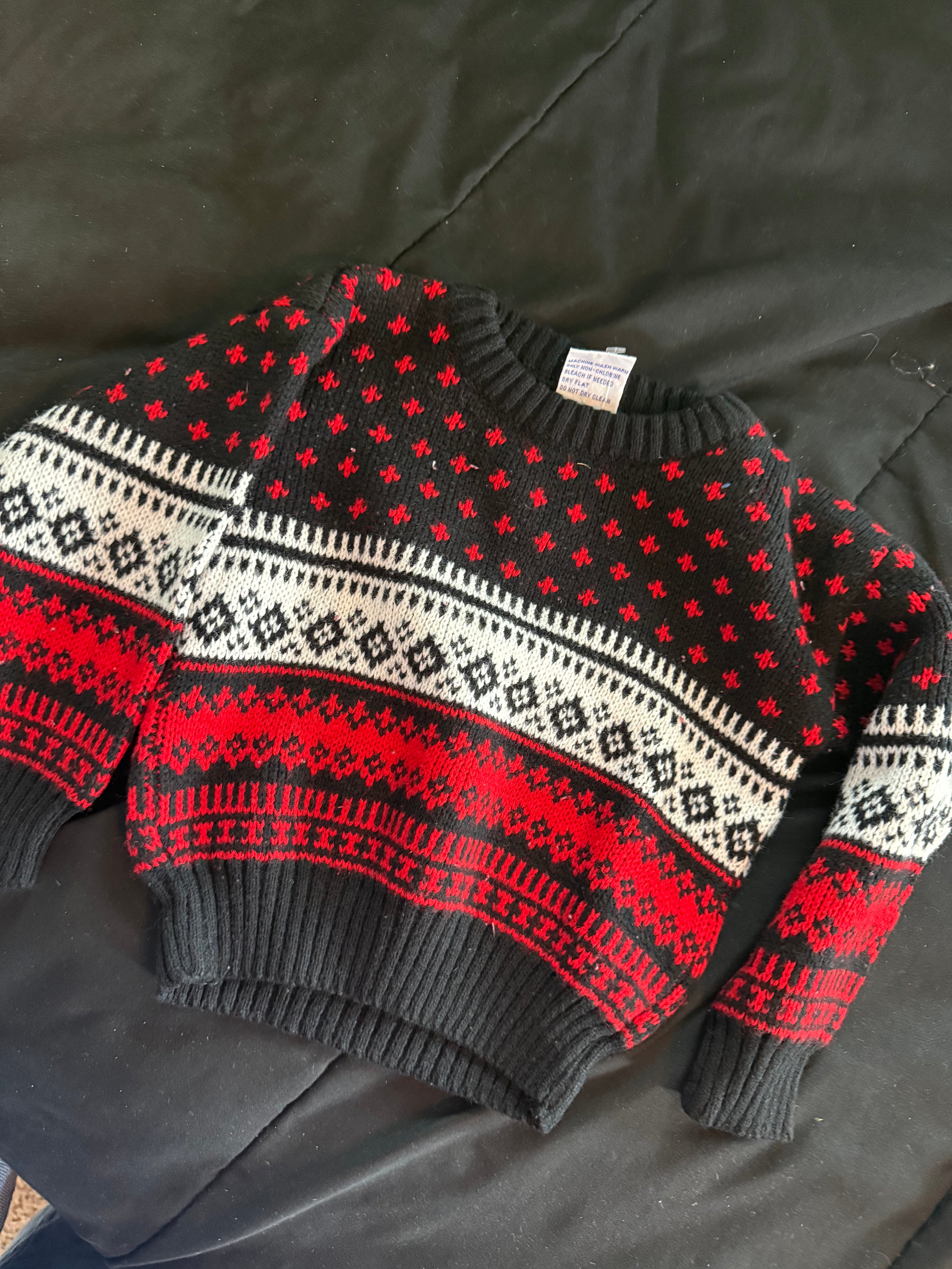 Vintage Red and Black Sweater