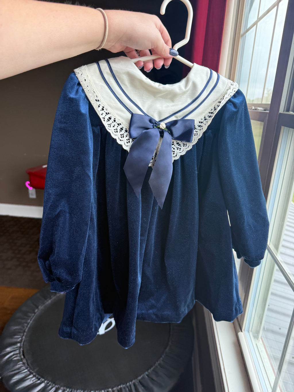 Vintage Blue Velour Dress