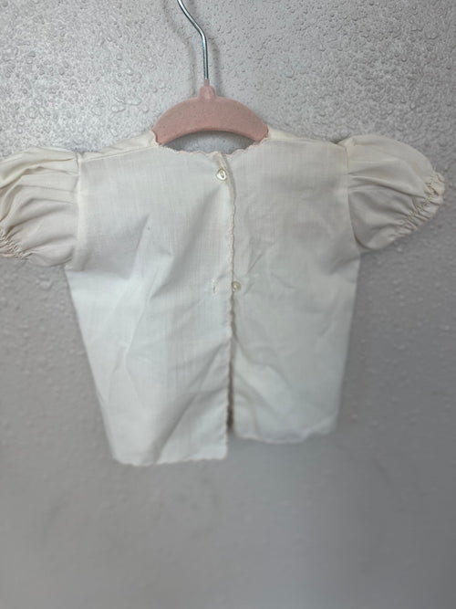 1940's Animal Embroidered White Blouse