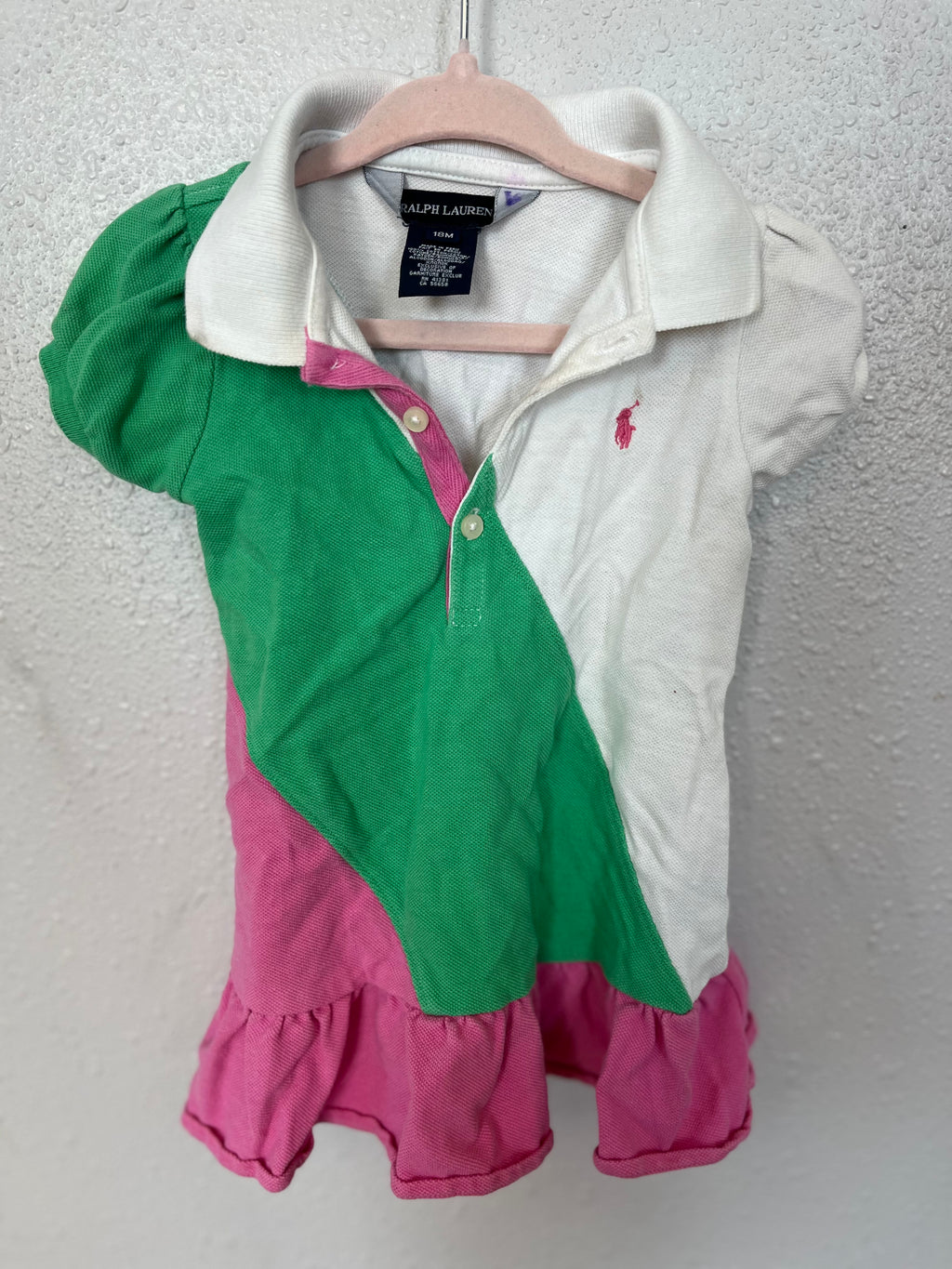 Y2K Ralph Lauren Pink and Green Dress