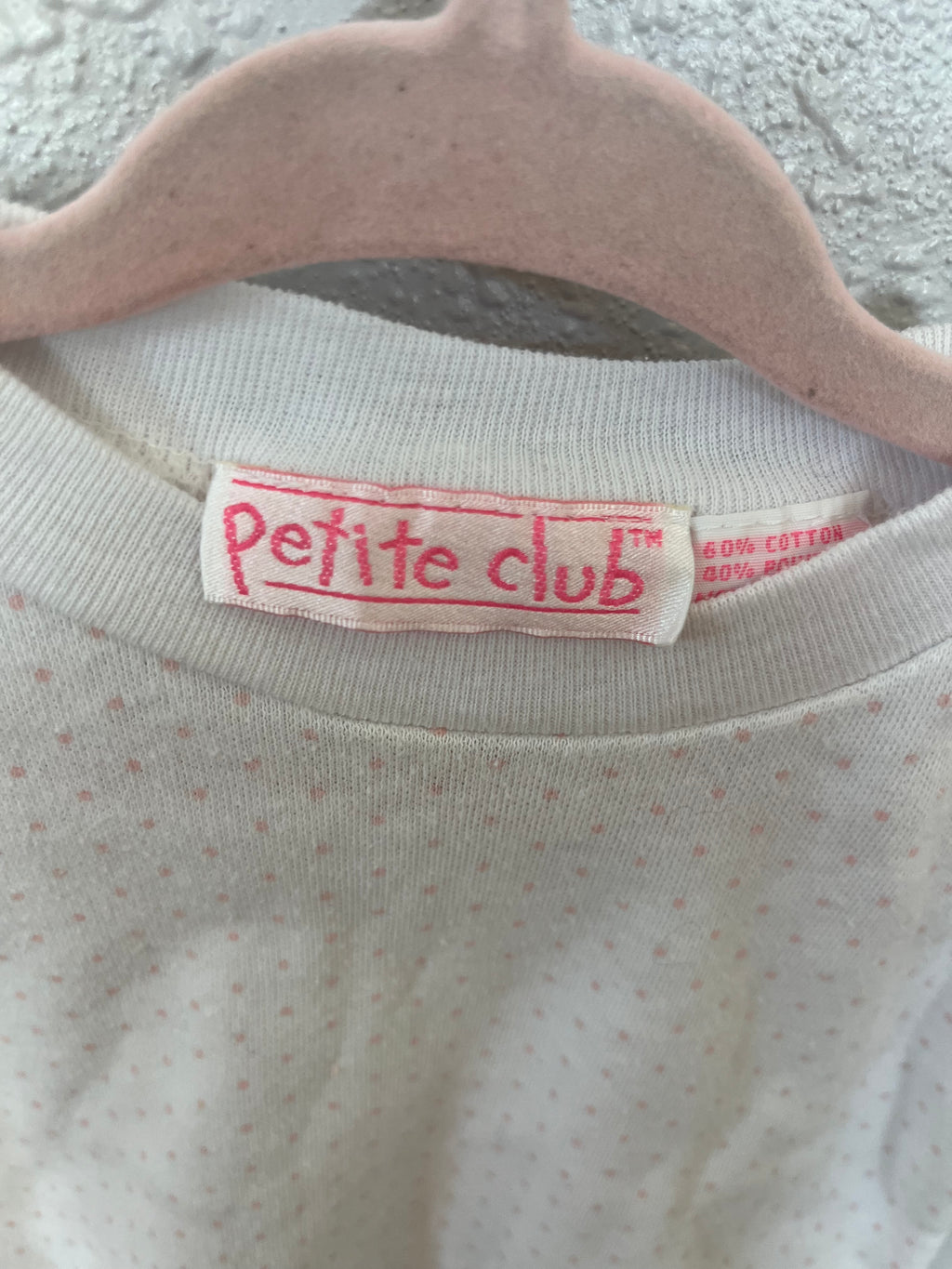 Vintage Petite Club Pink Polka-dot Tee