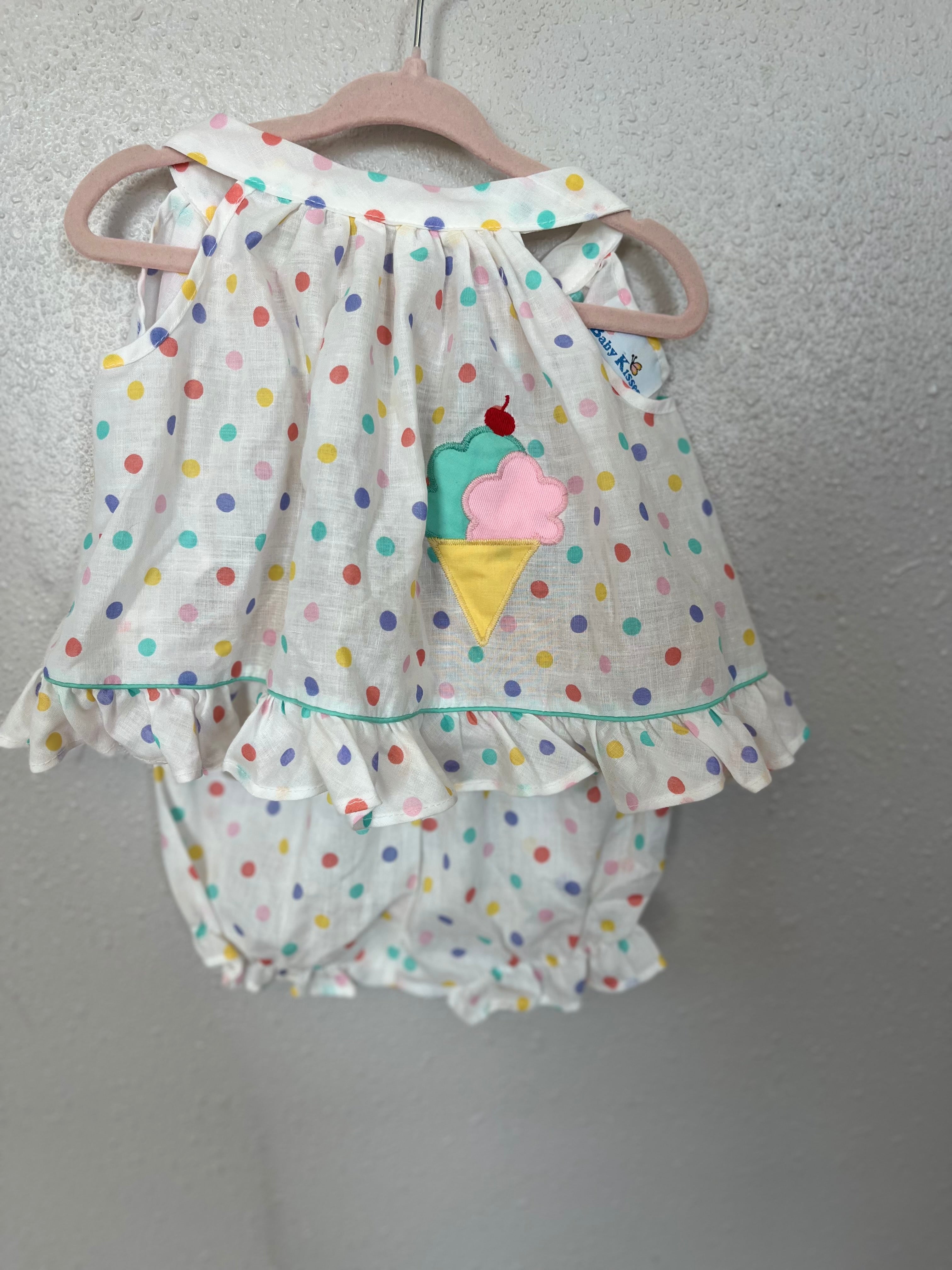 Vintage Ice Cream Polka-dot Outfit