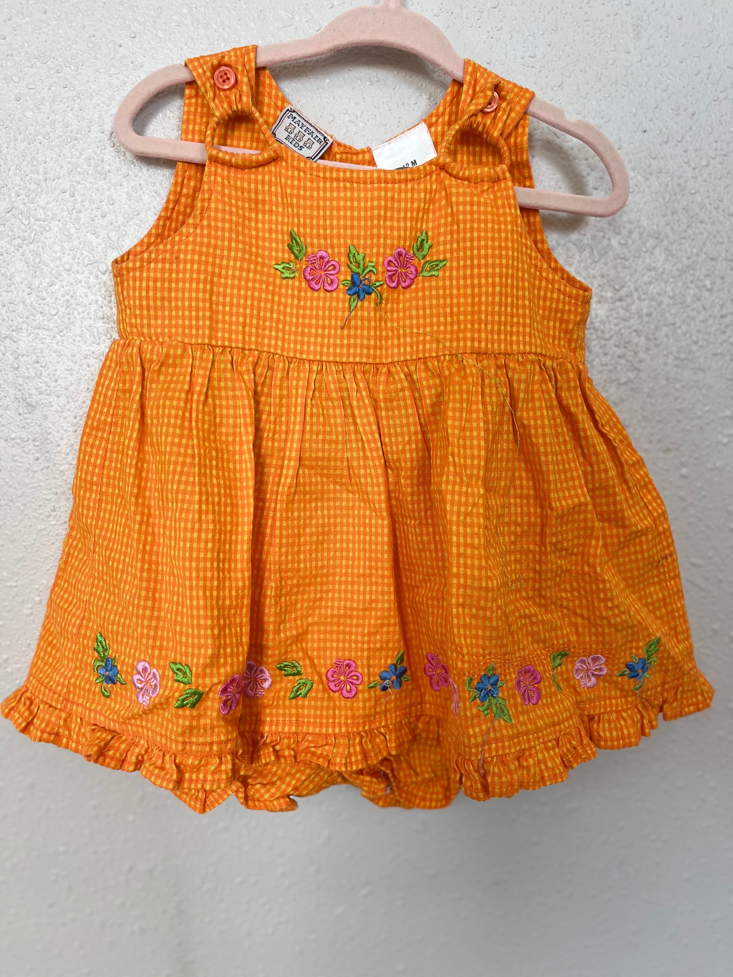 Vintage Orange Floral Detailed Bloomer Set