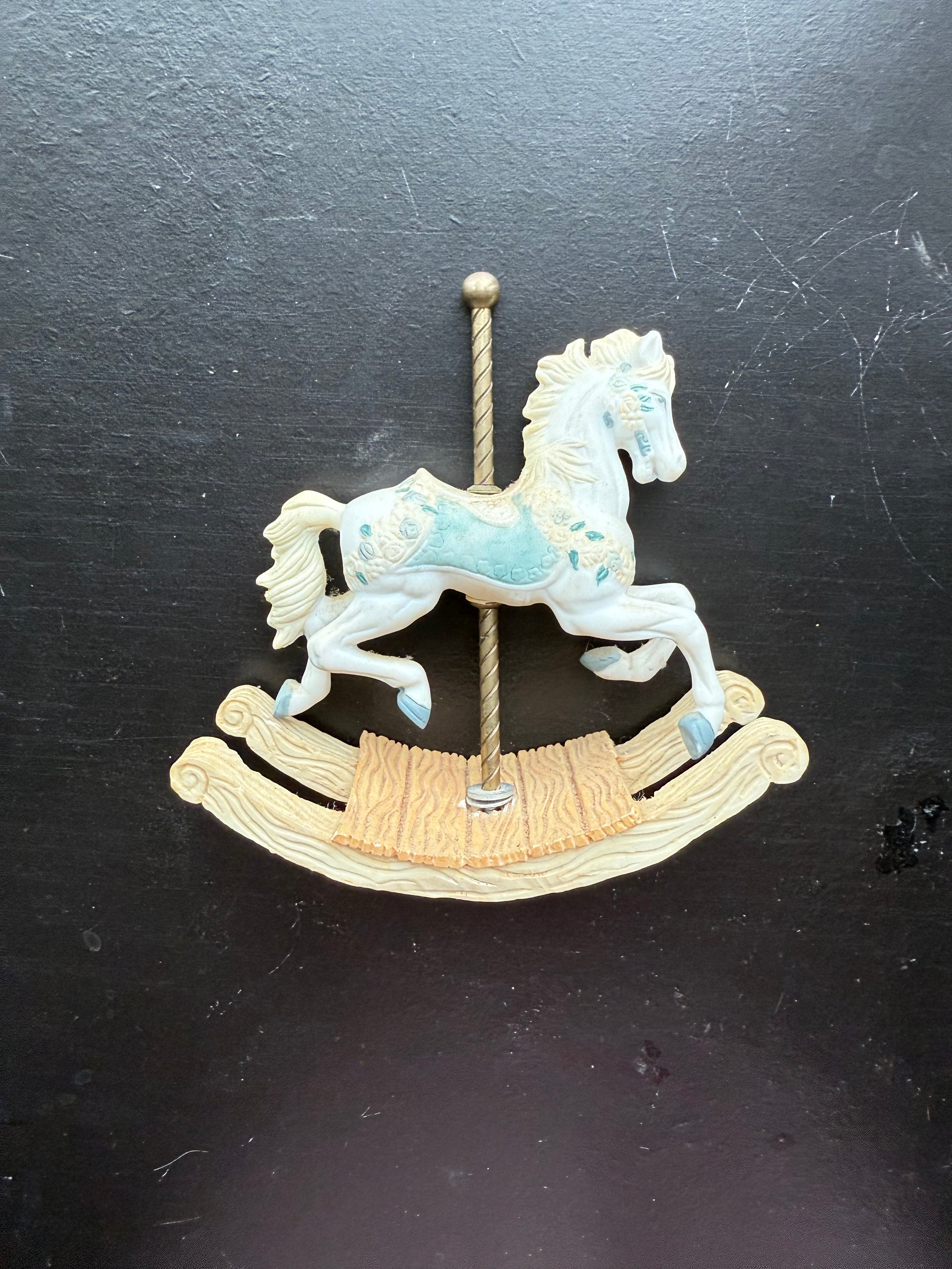 Vintage Porcelain Carousel Rocking Horse