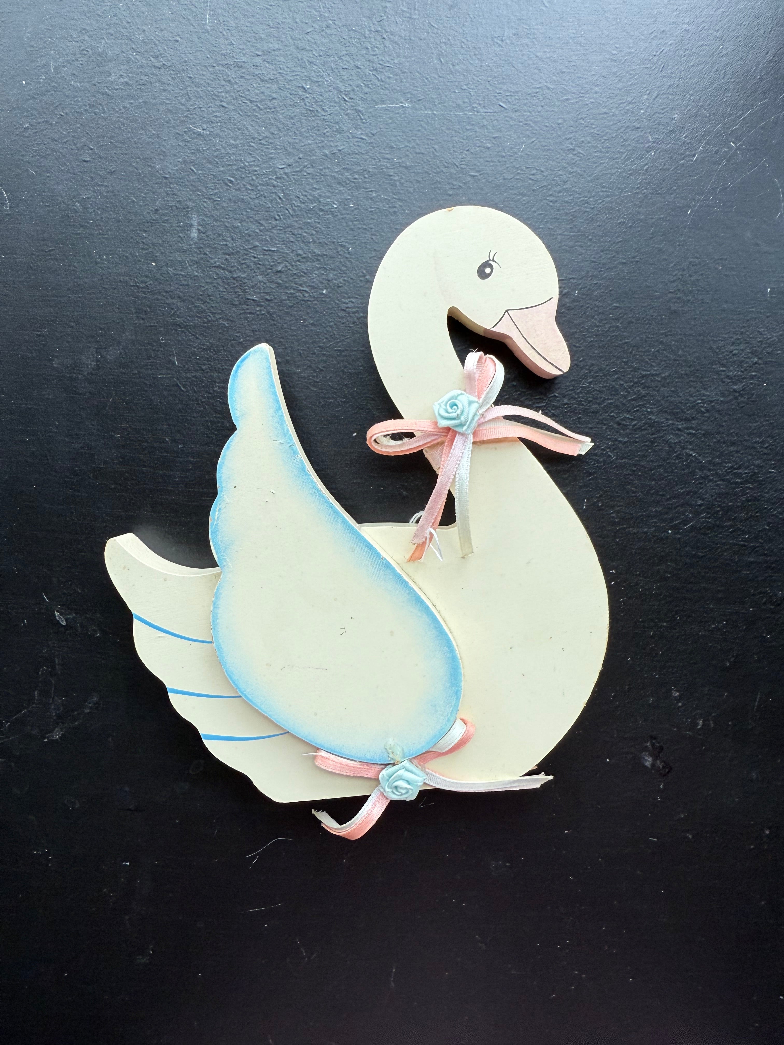 Vintage Wooden Swan