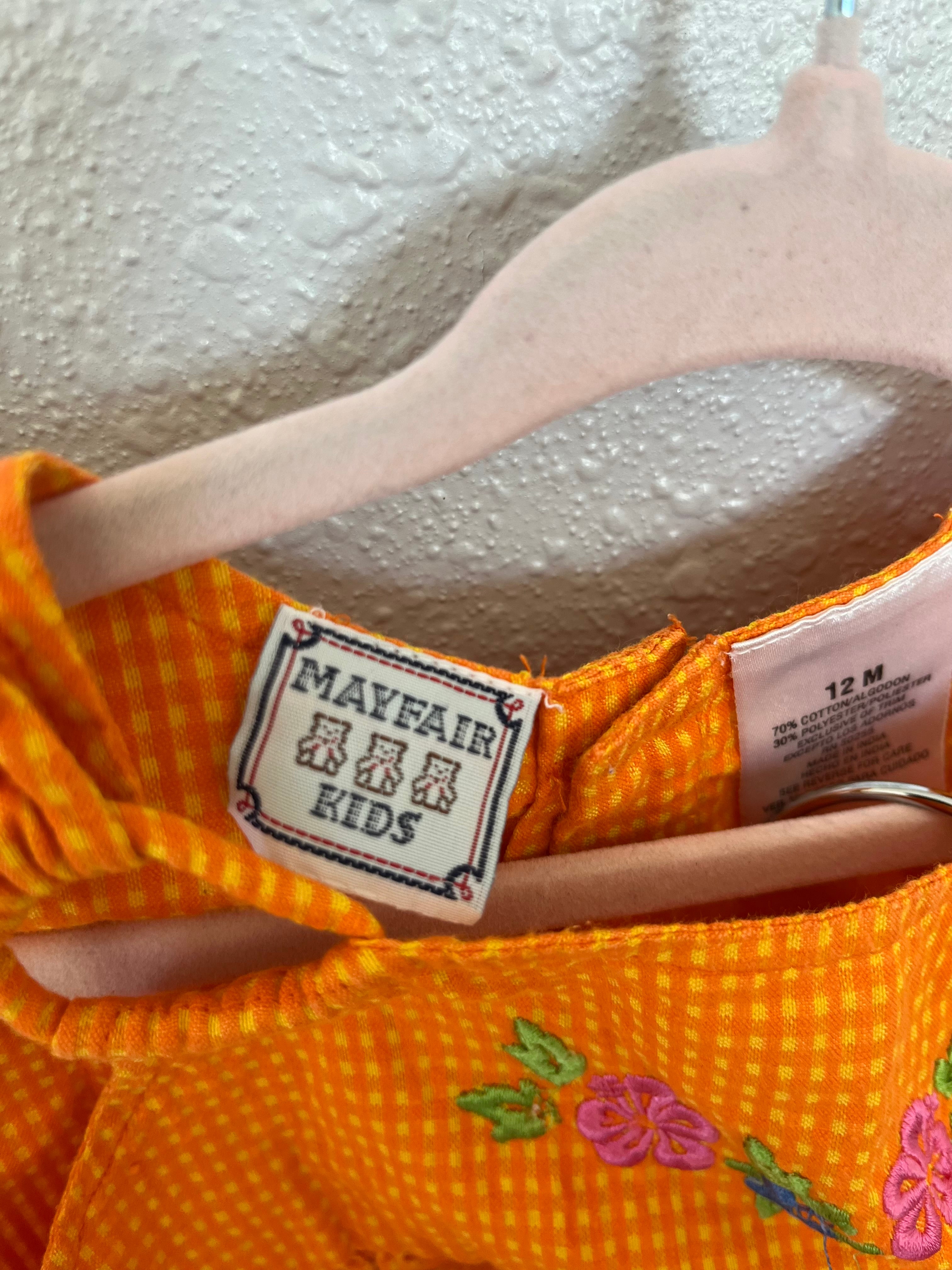Vintage Orange Floral Detailed Bloomer Set