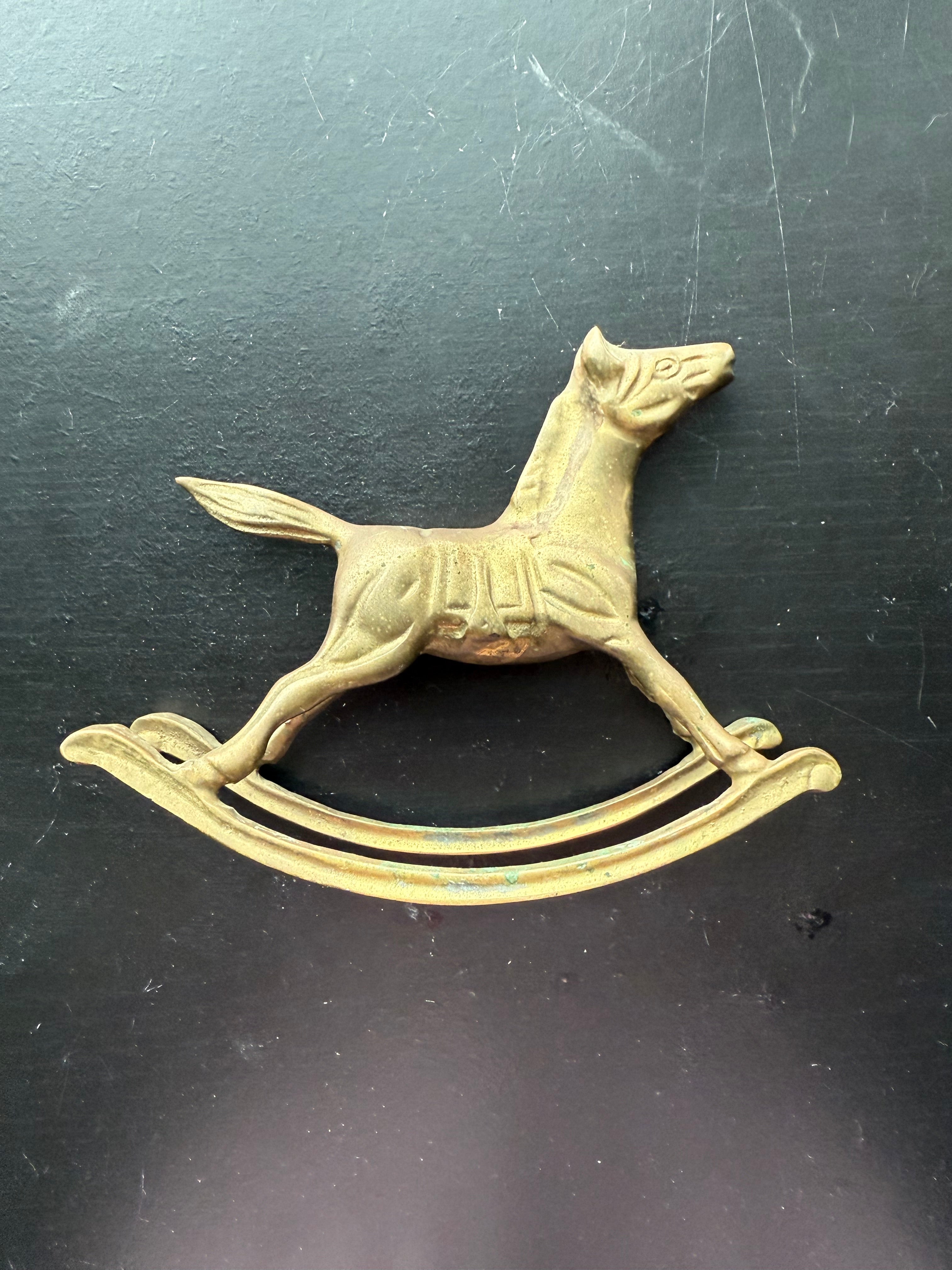 Antique Brass Rocking Horse