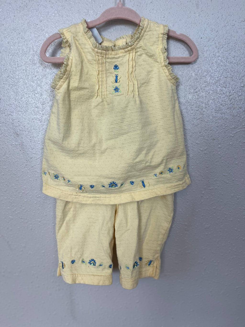 Vintage Yellow Outfit with Blue Details