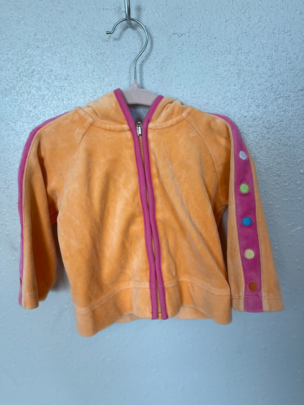 Y2K Orange and Pink Velour Jacket