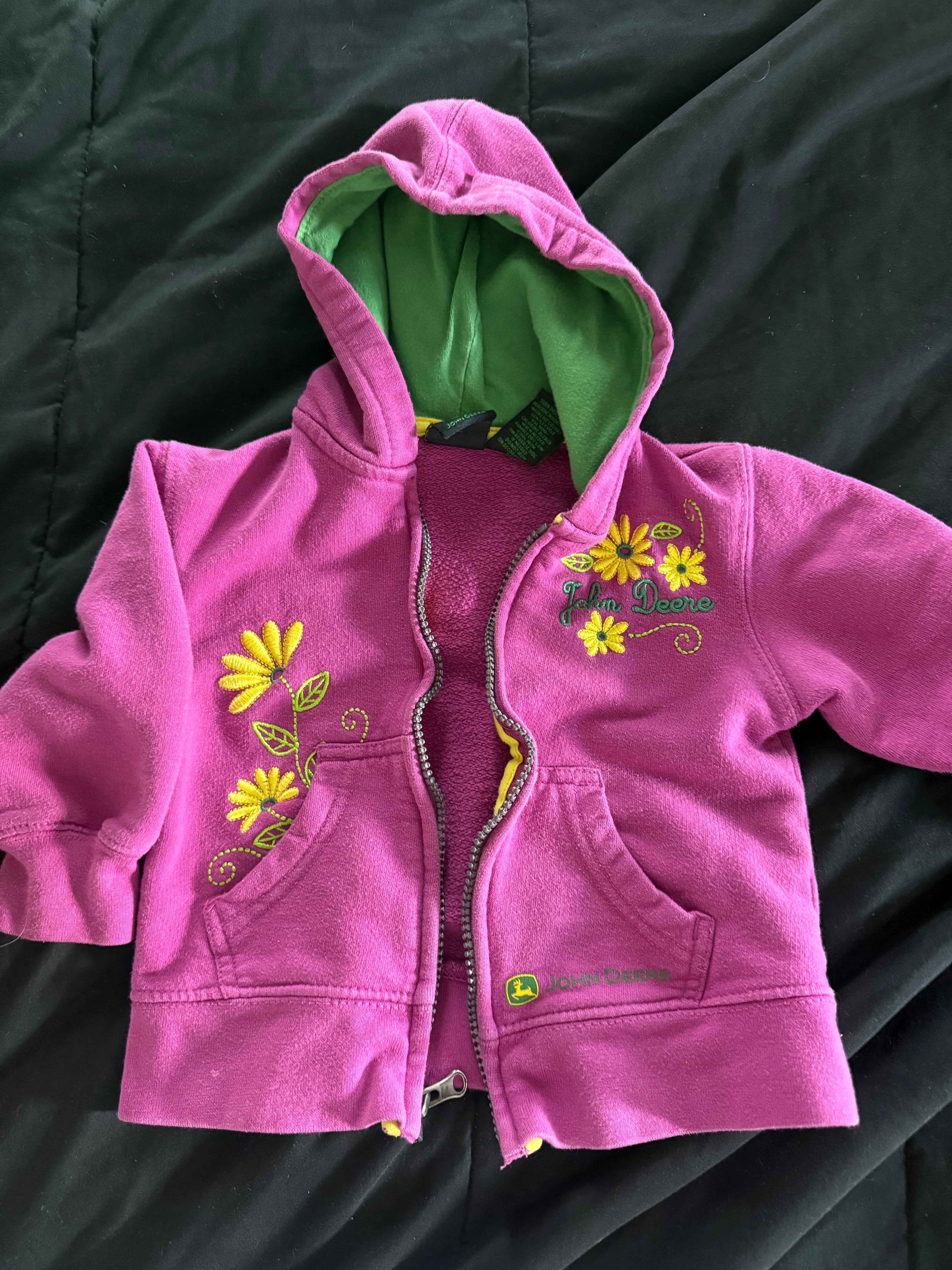 Y2K John Deere Purple and Green Floral Jacket