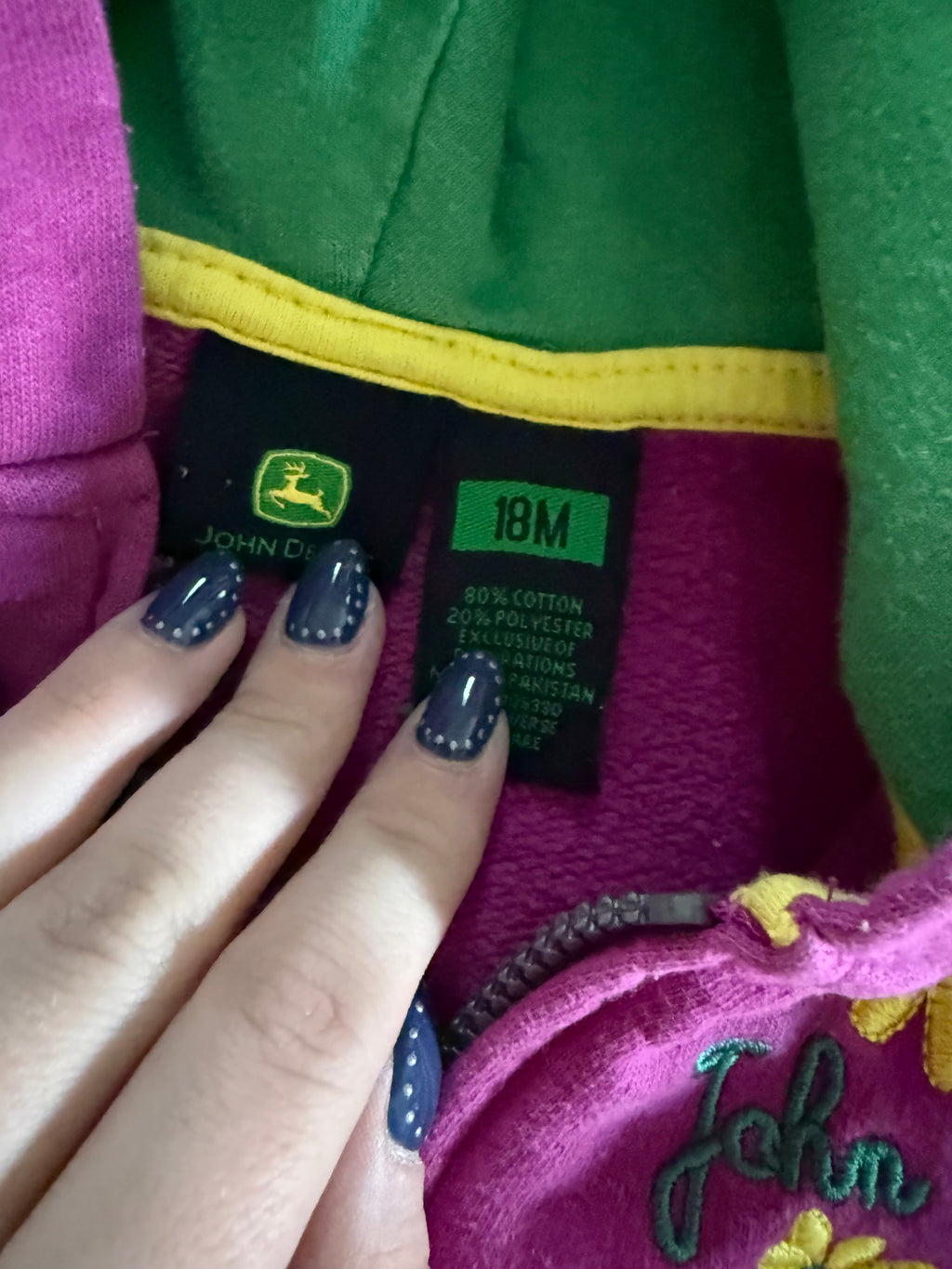 Y2K John Deere Purple and Green Floral Jacket