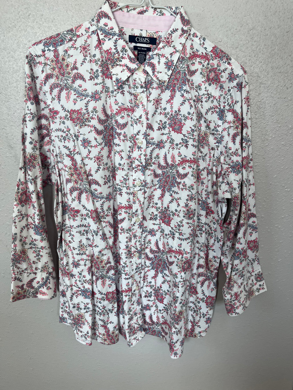 Vintage Chaps Floral Collared Shirt