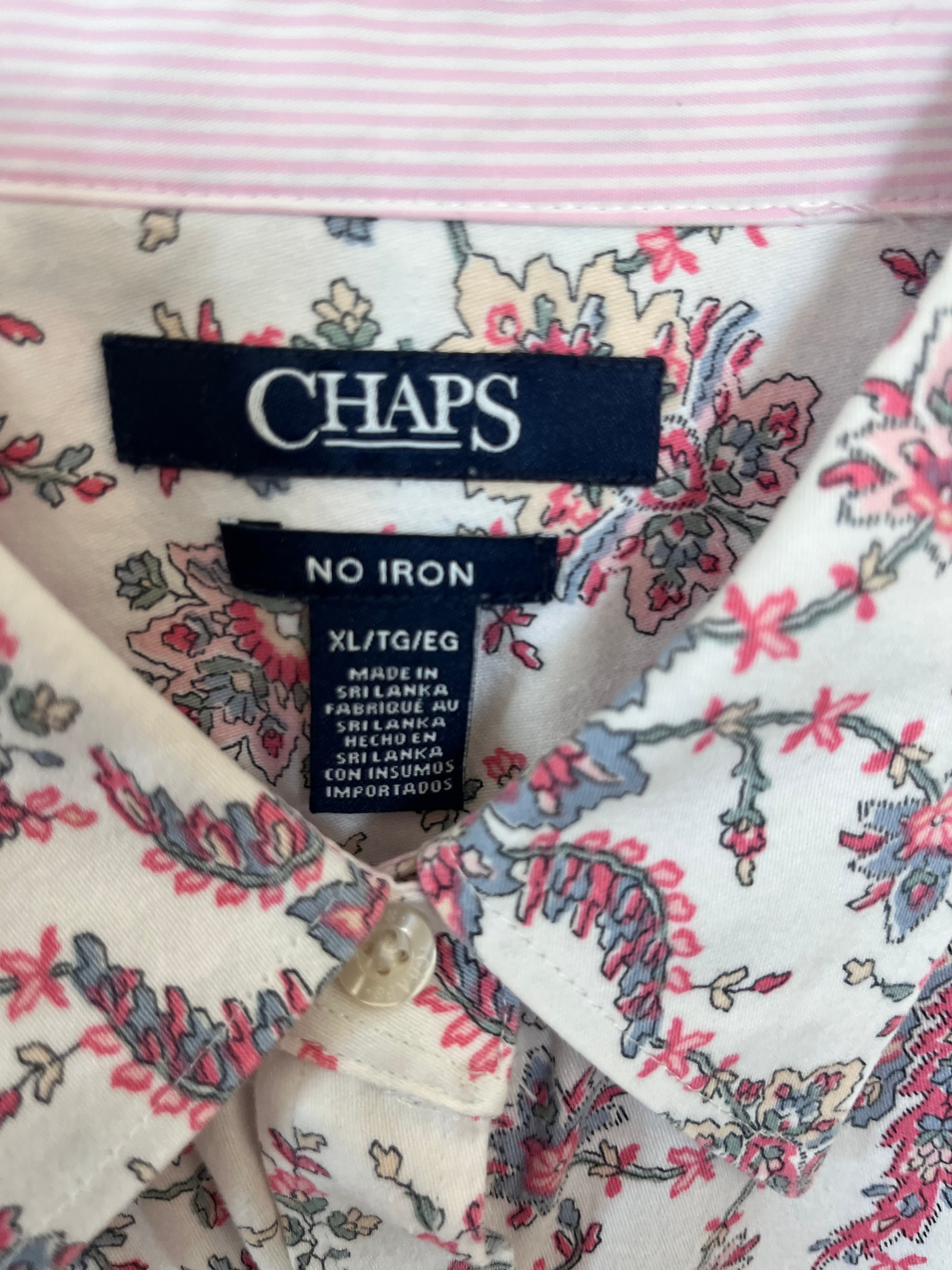 Vintage Chaps Floral Collared Shirt