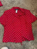 Vintage Red Polka-dot Blouse