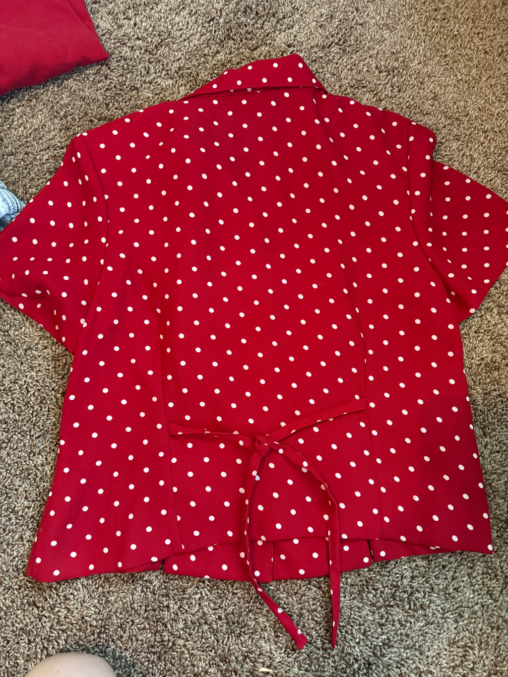Vintage Red Polka-dot Blouse