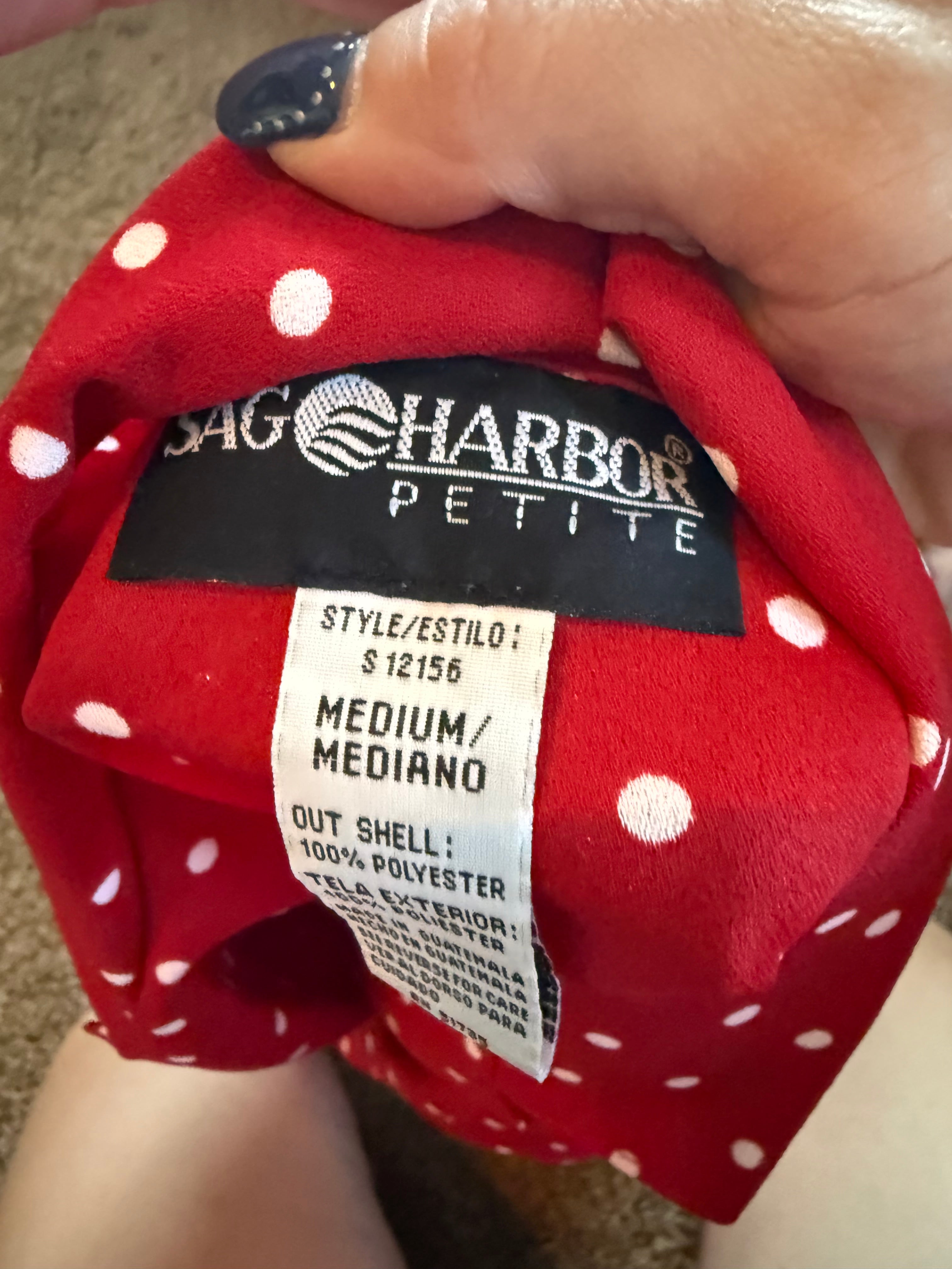 Vintage Red Polka-dot Blouse