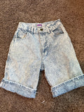 Retro Pinstriped Denim Shorts