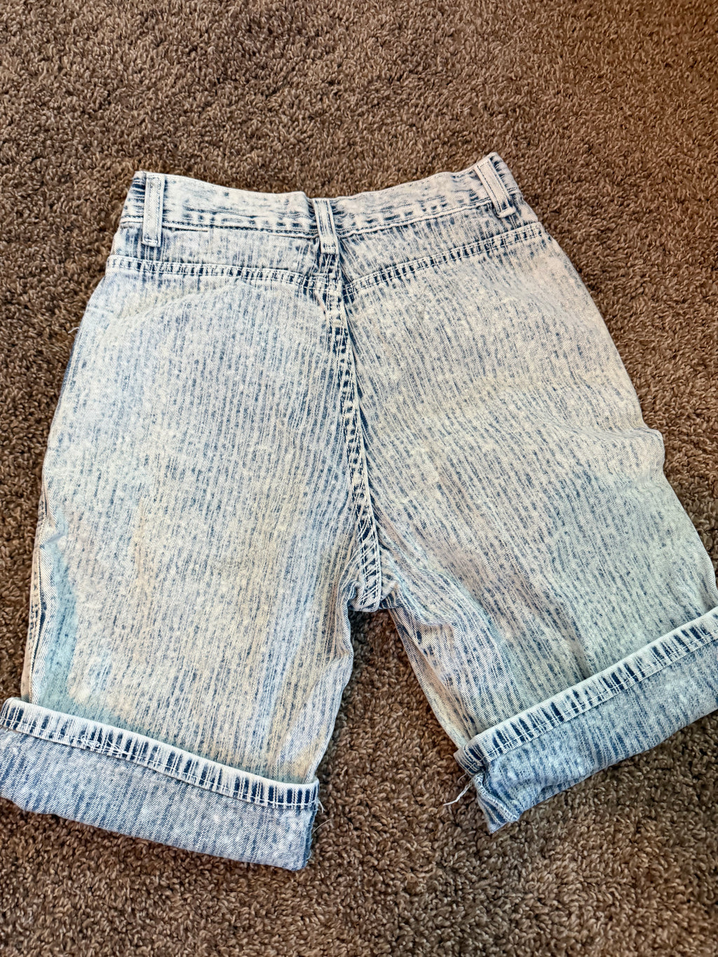 Retro Pinstriped Denim Shorts