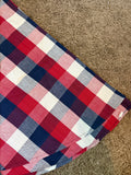 Red and Blue Plaid Round Tablecloth