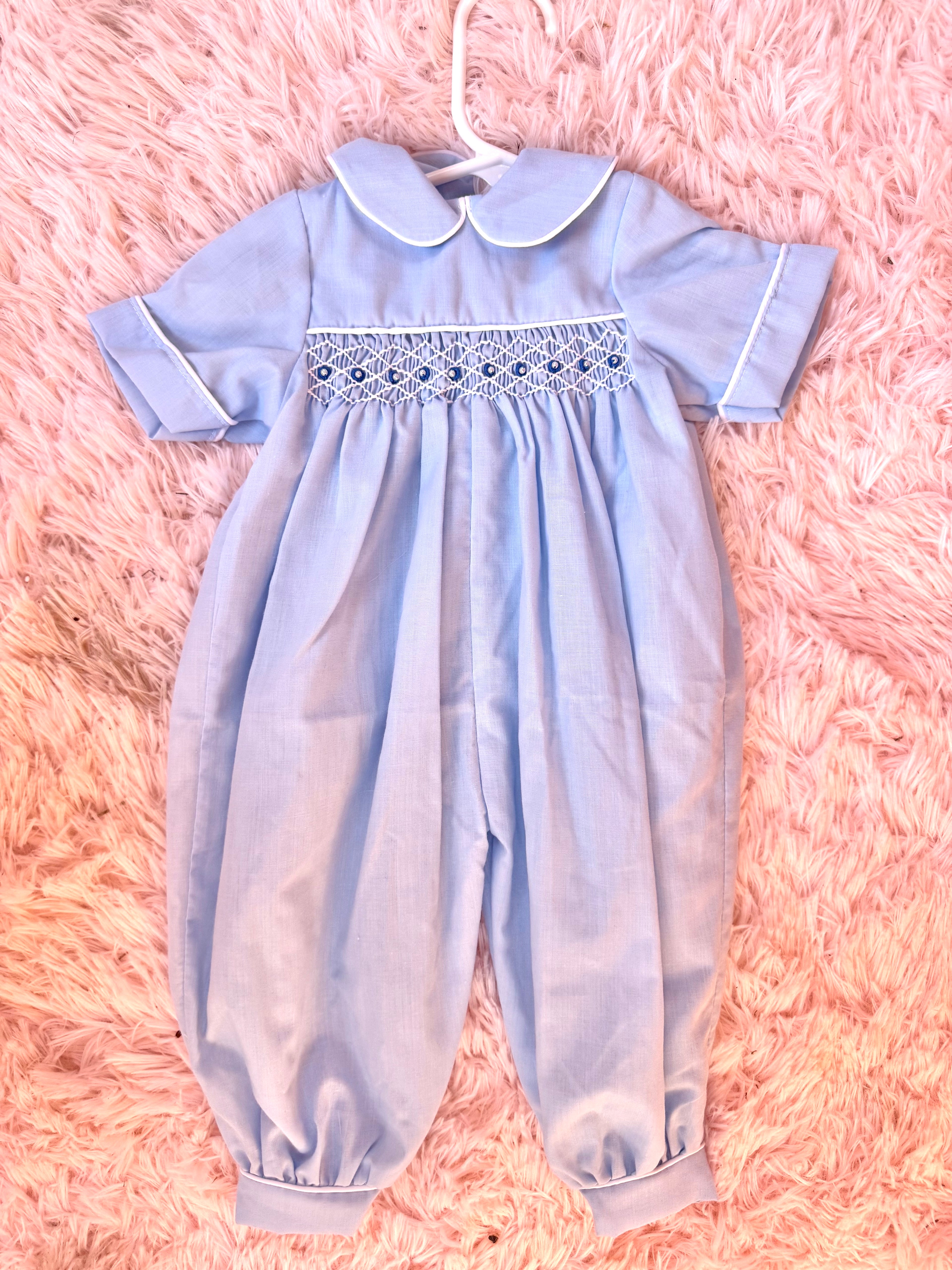 Vintage Smocked Blue Jumper