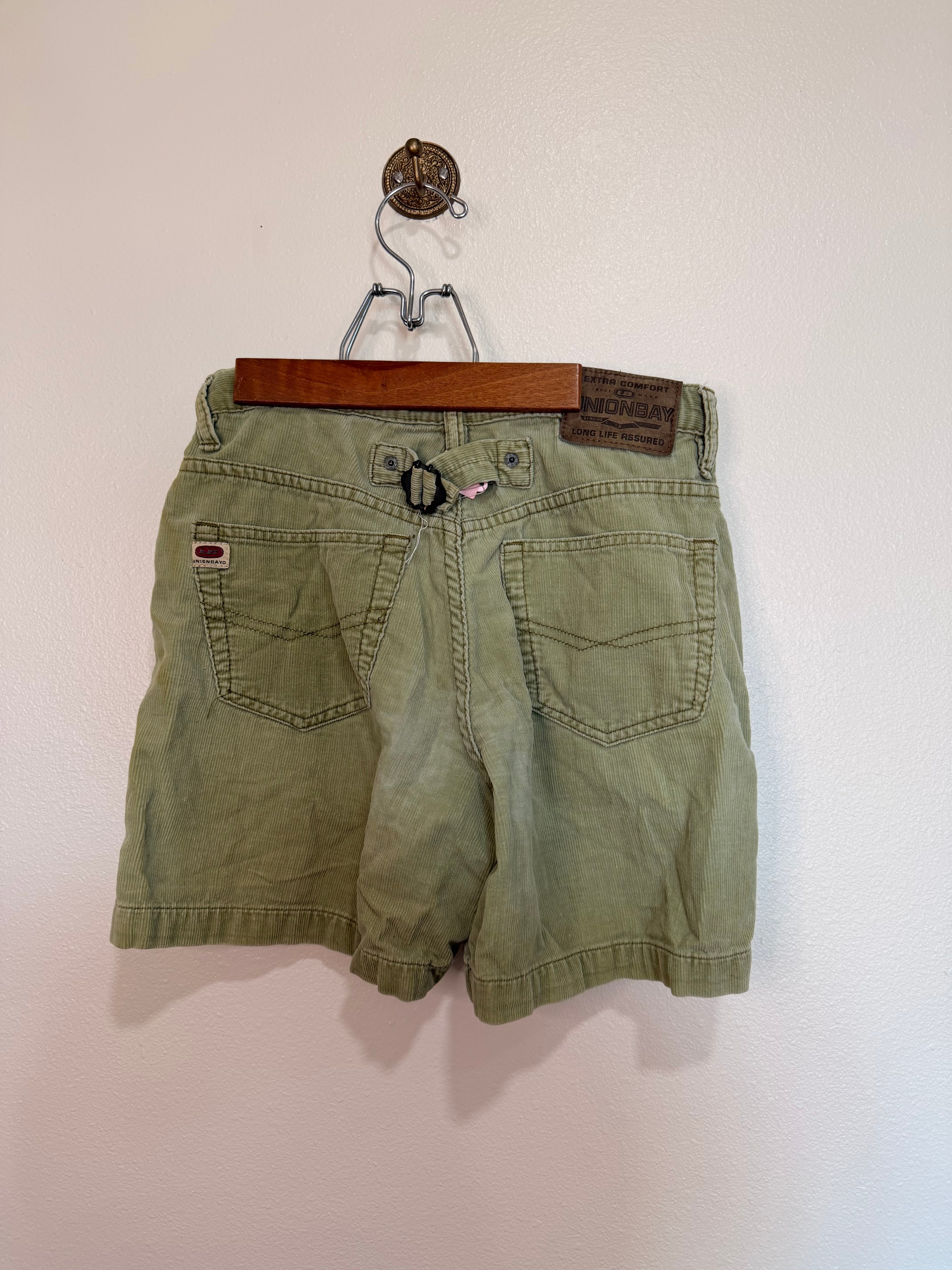 Vintage Olive Green Corduroy Shorts