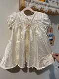 Vintage Rose Cottage Ivory Satin Dress