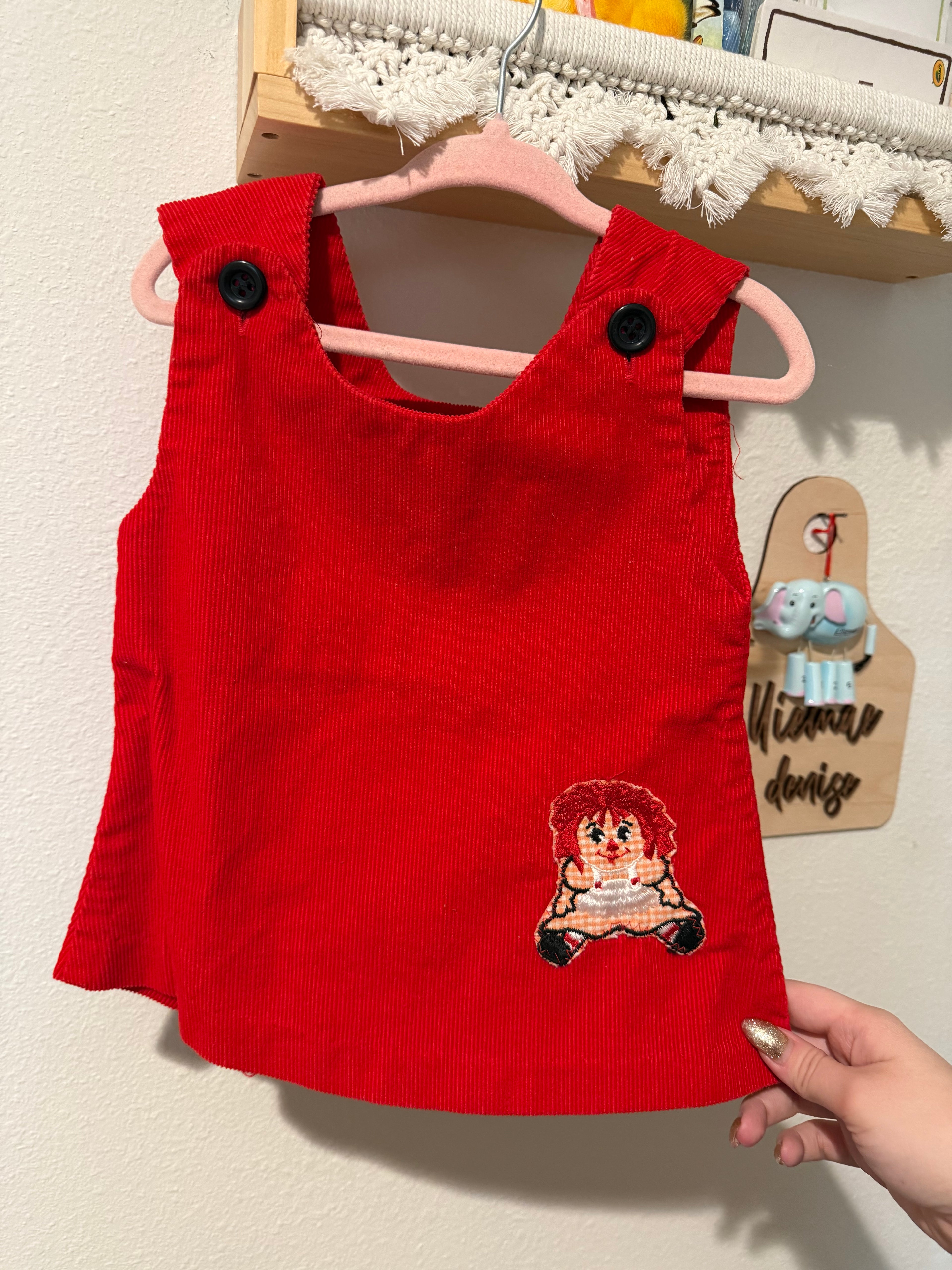 Vintage Raggedy Ann Corduroy Dress