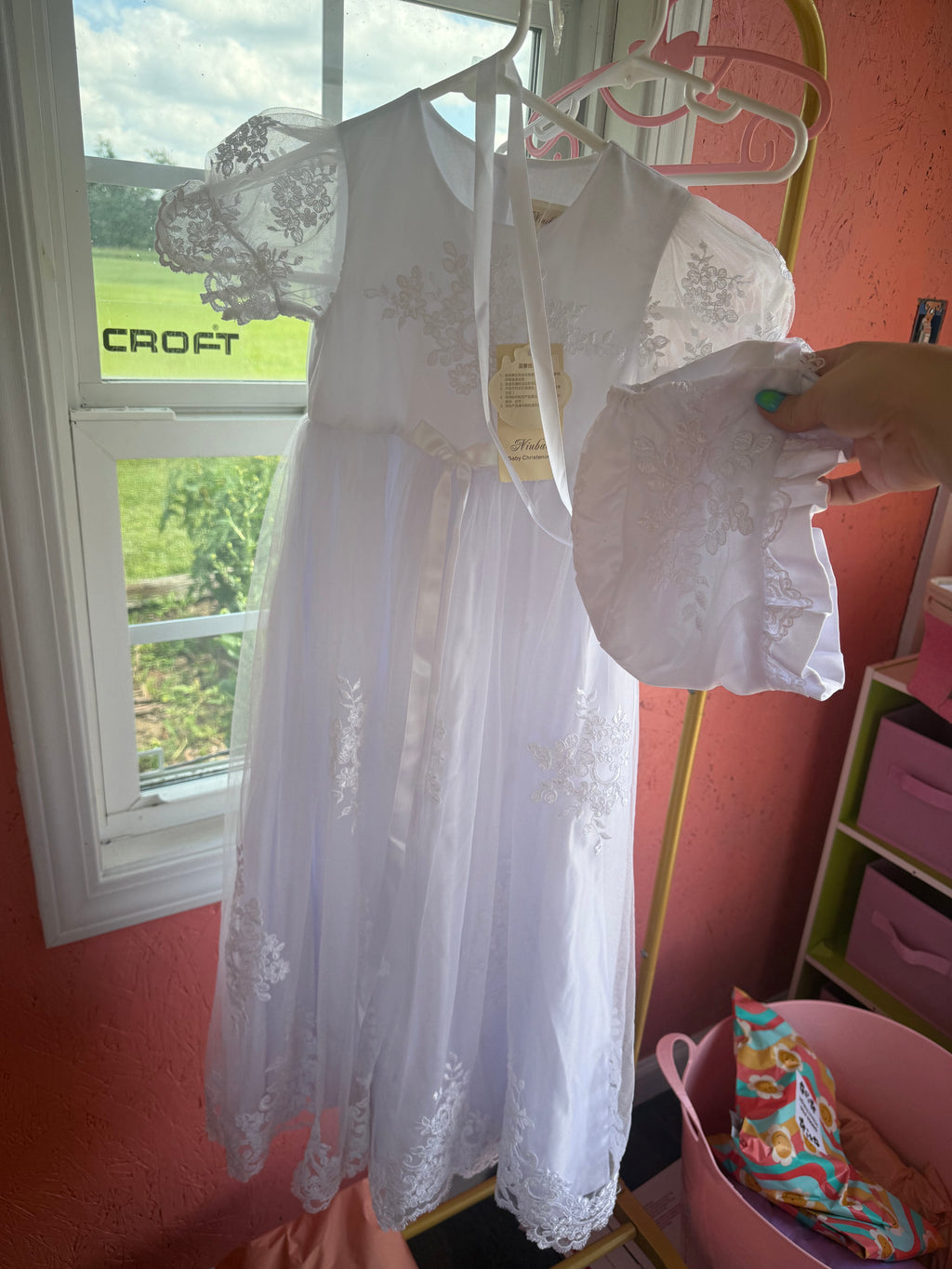 Vintage NWT Christening Gown with Bonnet