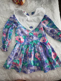 Vintage Purple Floral Sleeved Dress