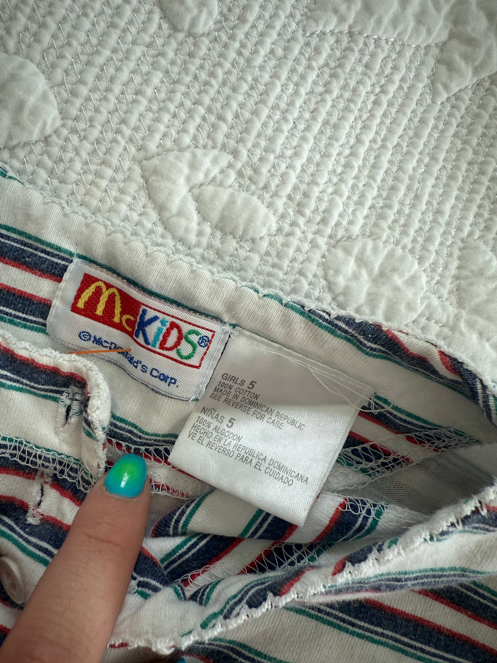 Vintage McKids 3/4 Length Striped Shirt