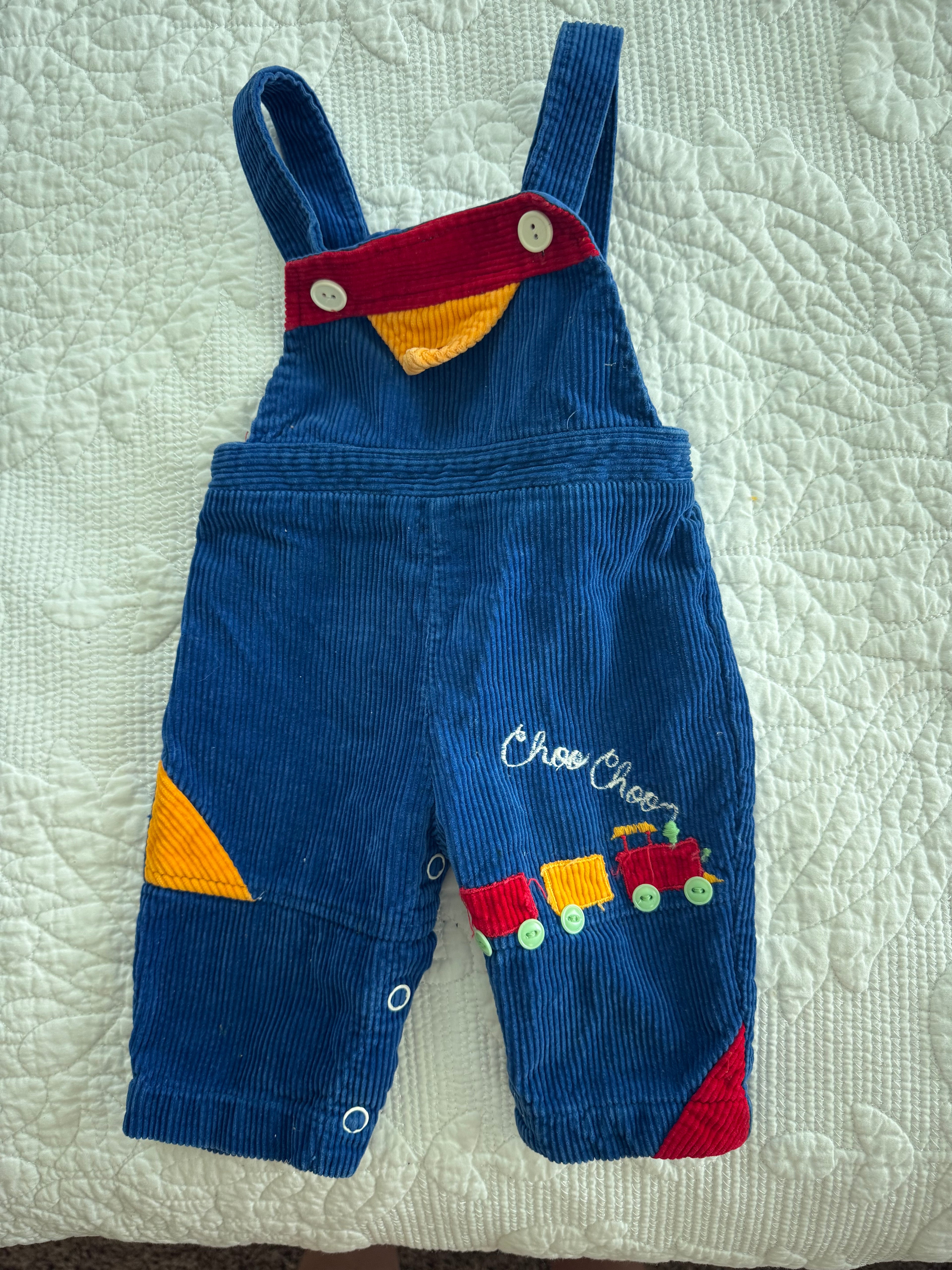 Vintage Train Corduroy Overalls