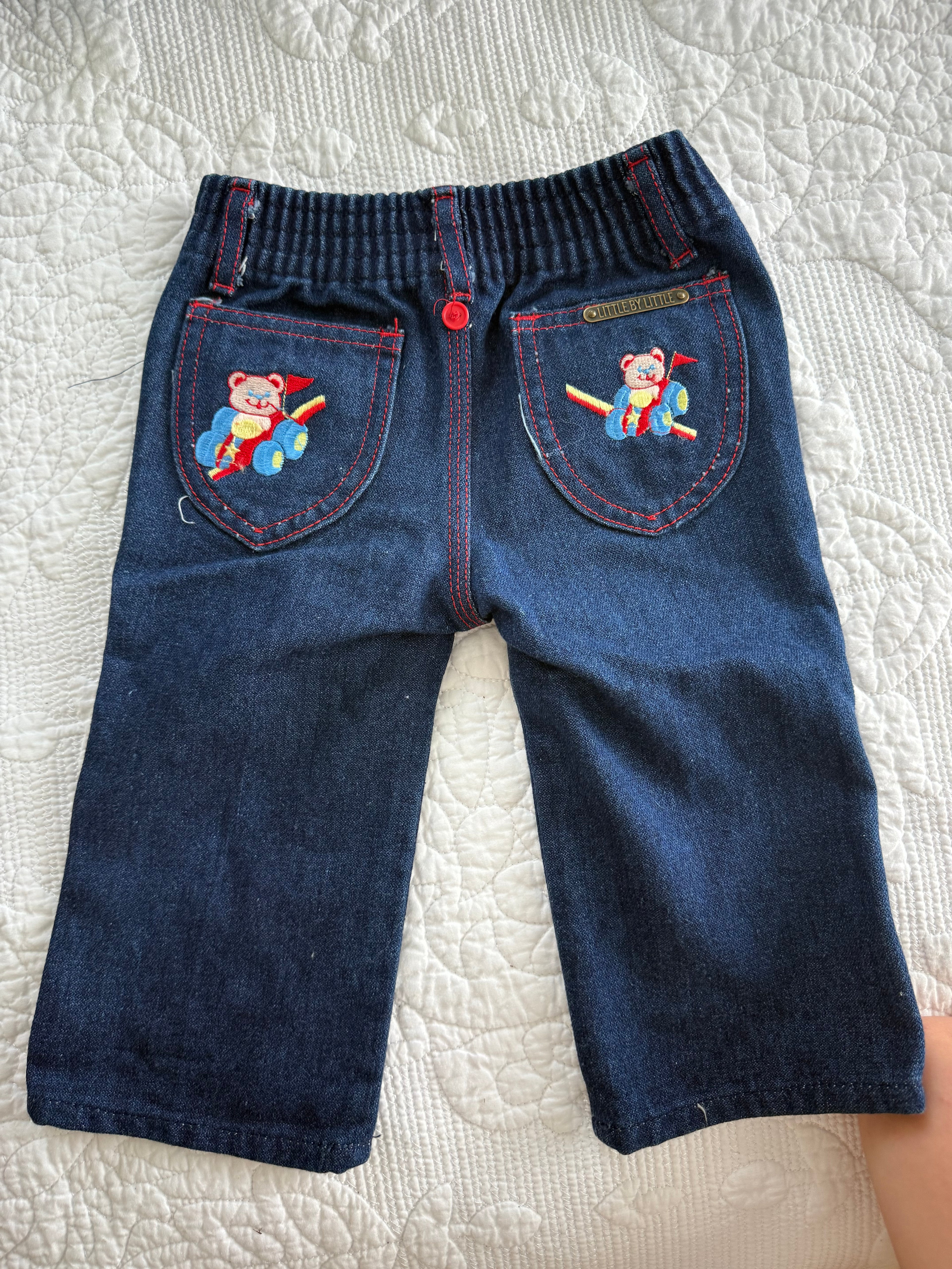 Vintage Embroidered Denim Dark Wash Jeans