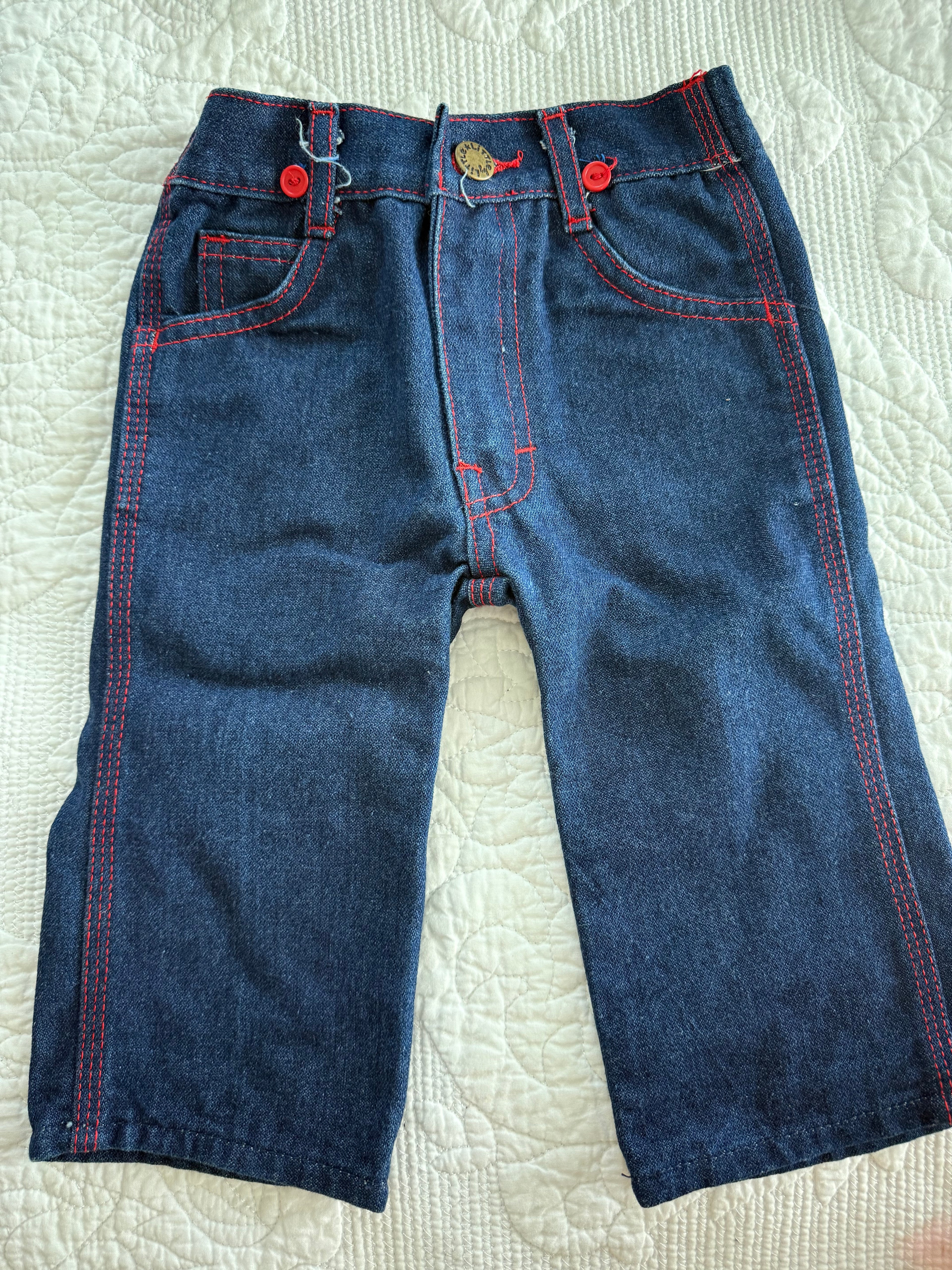 Vintage Embroidered Denim Dark Wash Jeans