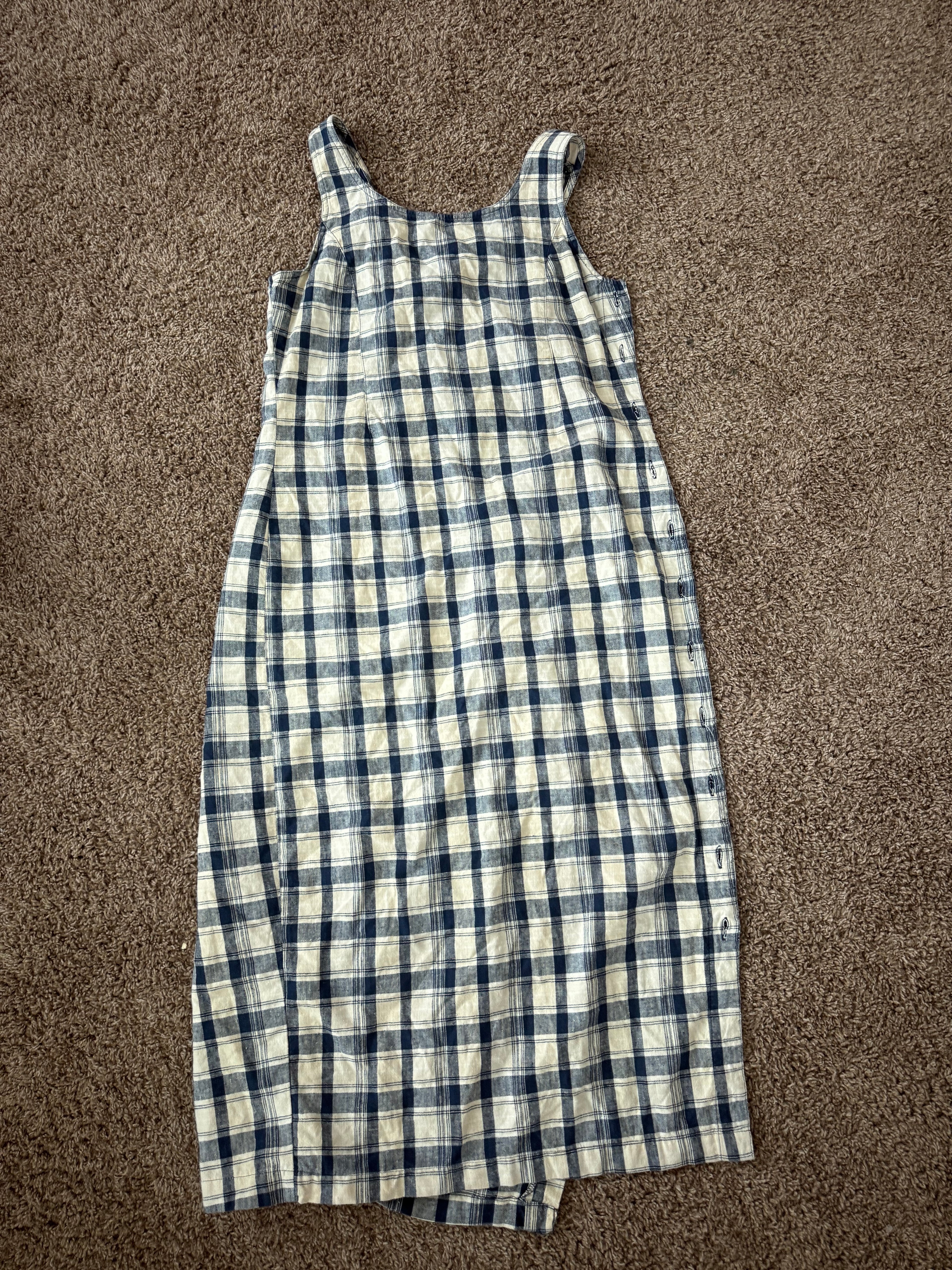 Vintage Navy Plaid Dress