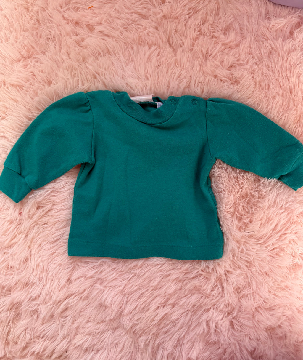 Vintage Small Steps Teal Long Sleeve