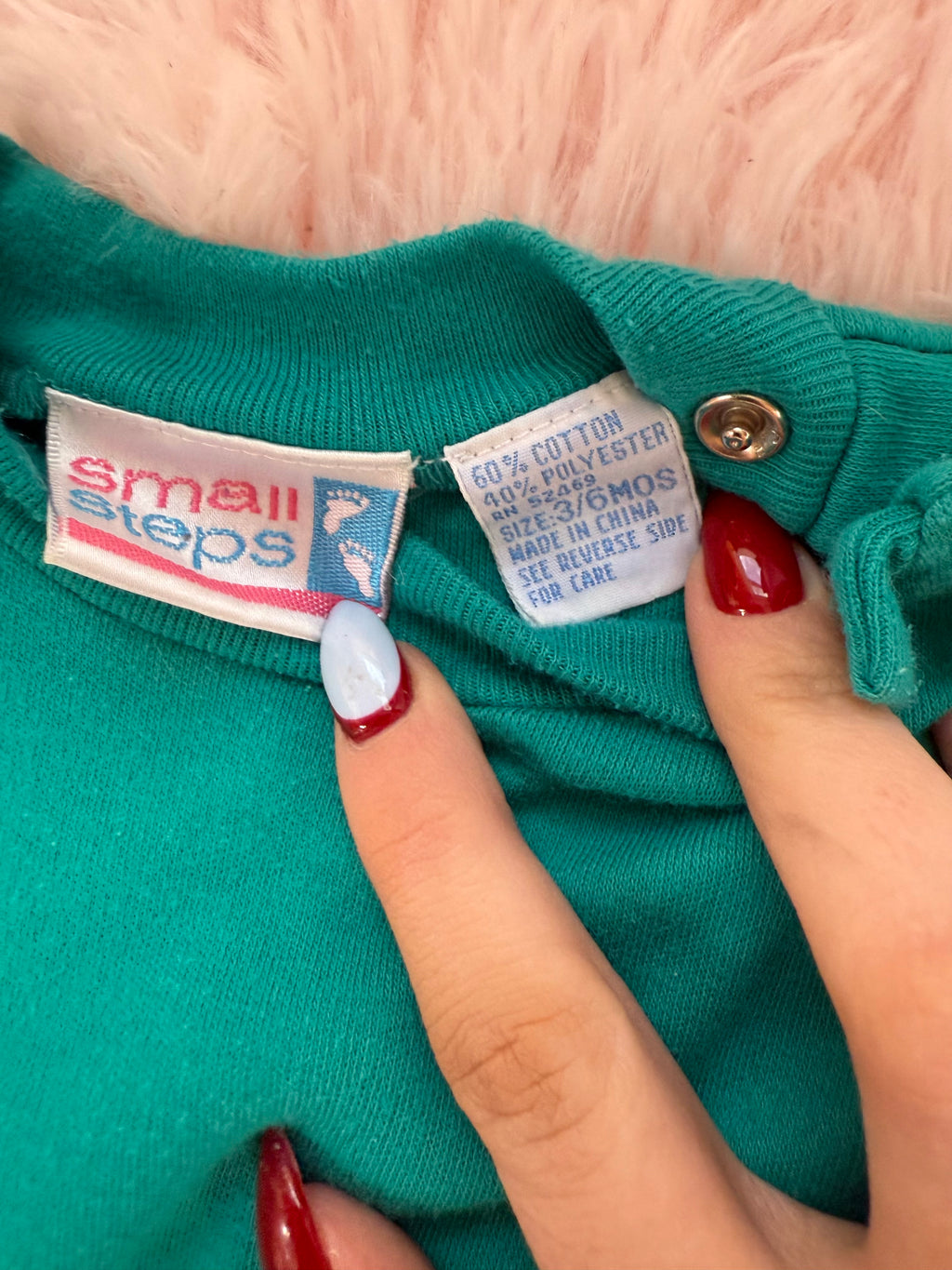Vintage Small Steps Teal Long Sleeve